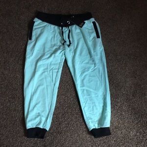 Turquoise Capri joggers